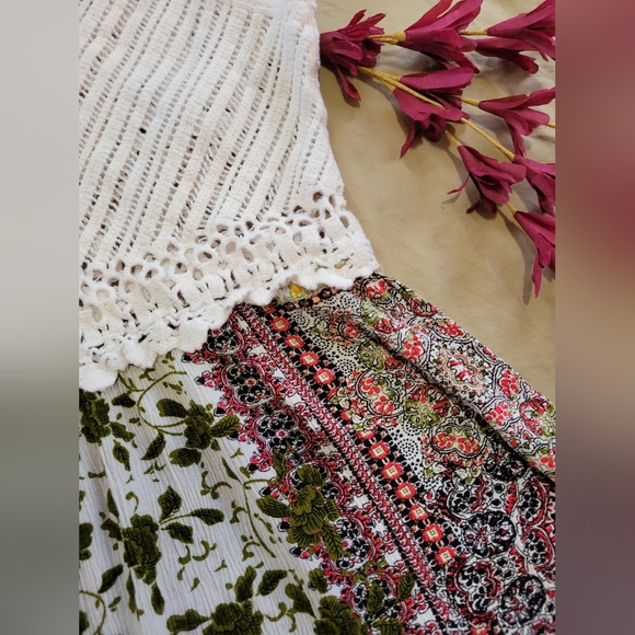 Lulumari White Crochet Patchwork Dress - Picture 3 of 6